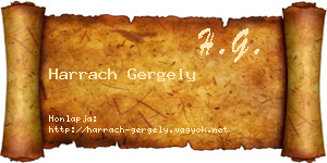 Harrach Gergely névjegykártya